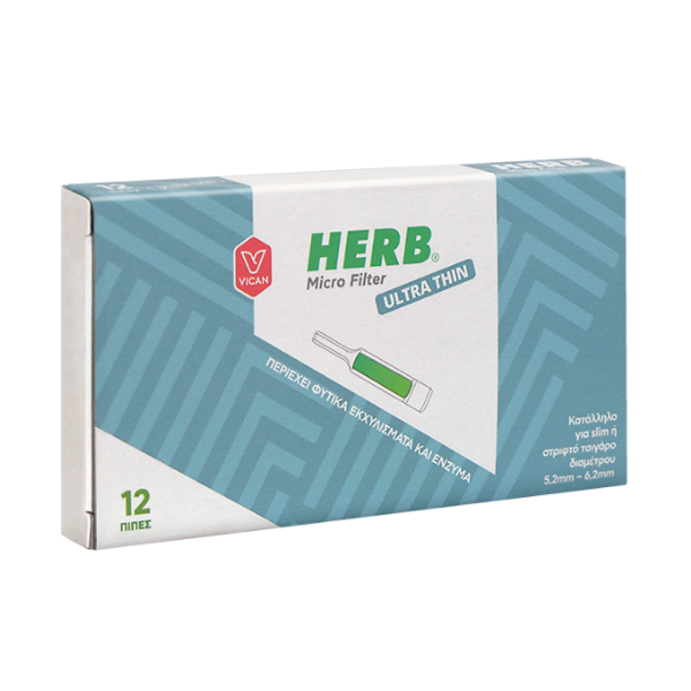 Herb | Micro Filter Ultra Thin Κατάλληλο για Slim ή Στριφτό Τσιγάρο | 12τεμ