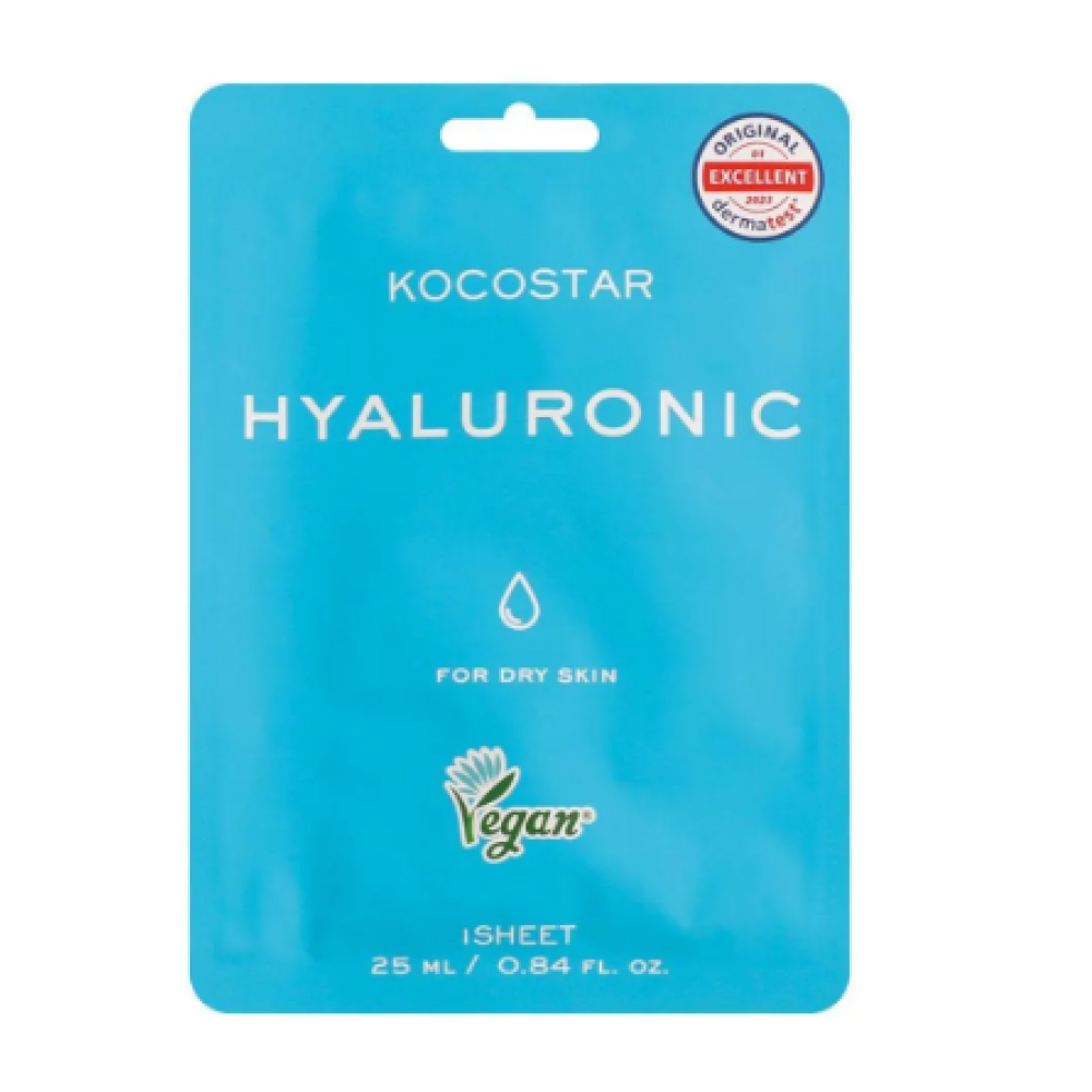 Kocostar | Hyaluronic Face Mask Εμποτισμένη Μάσκα Θρέψης & Ενυδάτωσης για Ξηρές Επιδερμίδες | 1τμχ