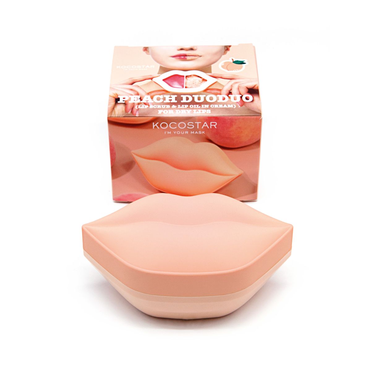 Kocostar | Peach Duoduo Lip Scrub & Lip Oil in Cream για Απαλά & Ενυδατωμένα Χείλη | 43g