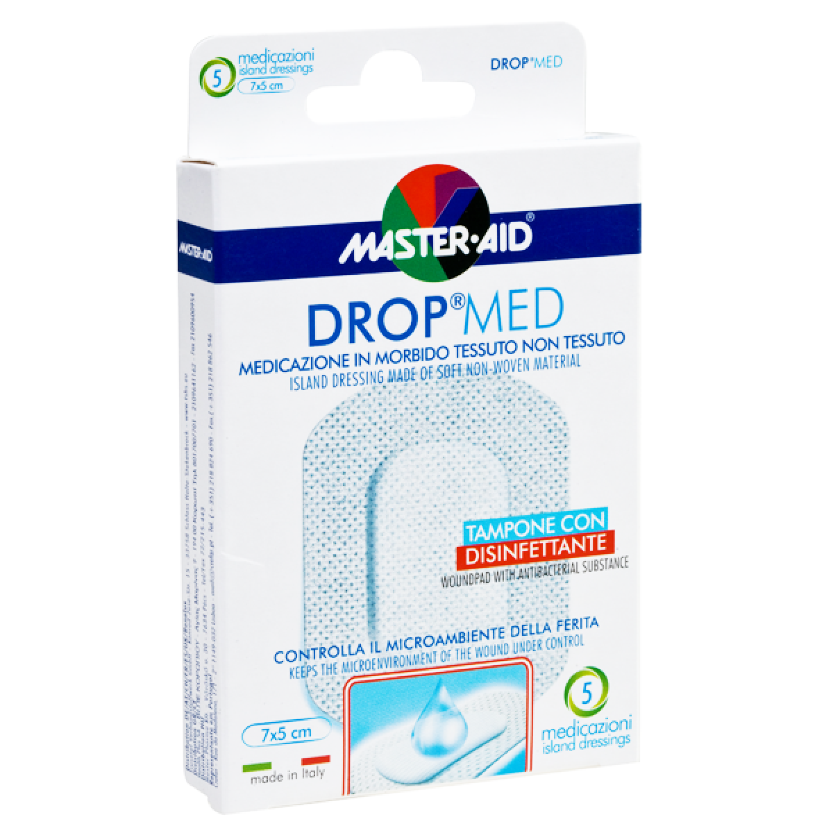 Master Aid | DropMed  | Αυτοκόλλητες  Αντικολλητικές Γάζες  |1 Μέγεθος | 5 τμχ