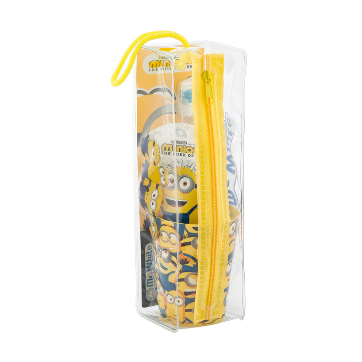 Mr.White | Minions Παιδικό Σετ Οδοντόβουρτσα, Οδοντόκρεμα , Ποτήρι & Τσαντάκι | 75ml
