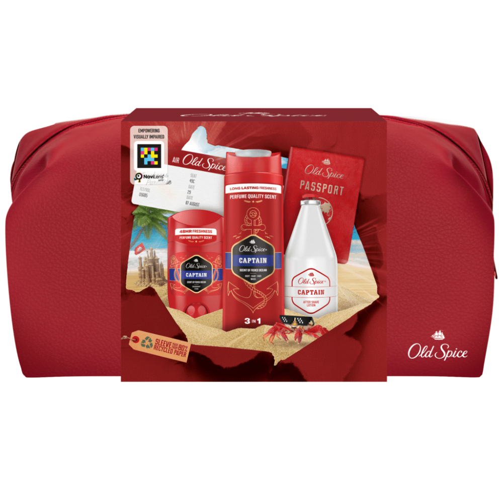 Old Spice | Captain Set Ανδρικής Περιποίησης με Αποσμητικό Stick 50ml, Αφρόλουτρο & Σαμπουάν 250ml, After Shave Lotion 100ml & Δώρο Νεσεσέρ | 1σετ