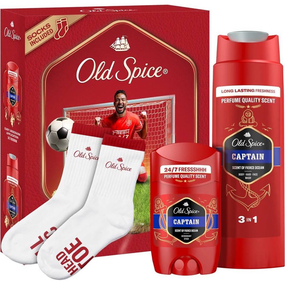 Old Spice | Captain Footballer Gift Set για Περιποίηση Σώματος με Δώρο Κάλτσες | 1σετ Old Spice | Captain Footballer Gift Set για Περιποίηση Σώματος με Δώρο Κάλτσες | 1σετ
