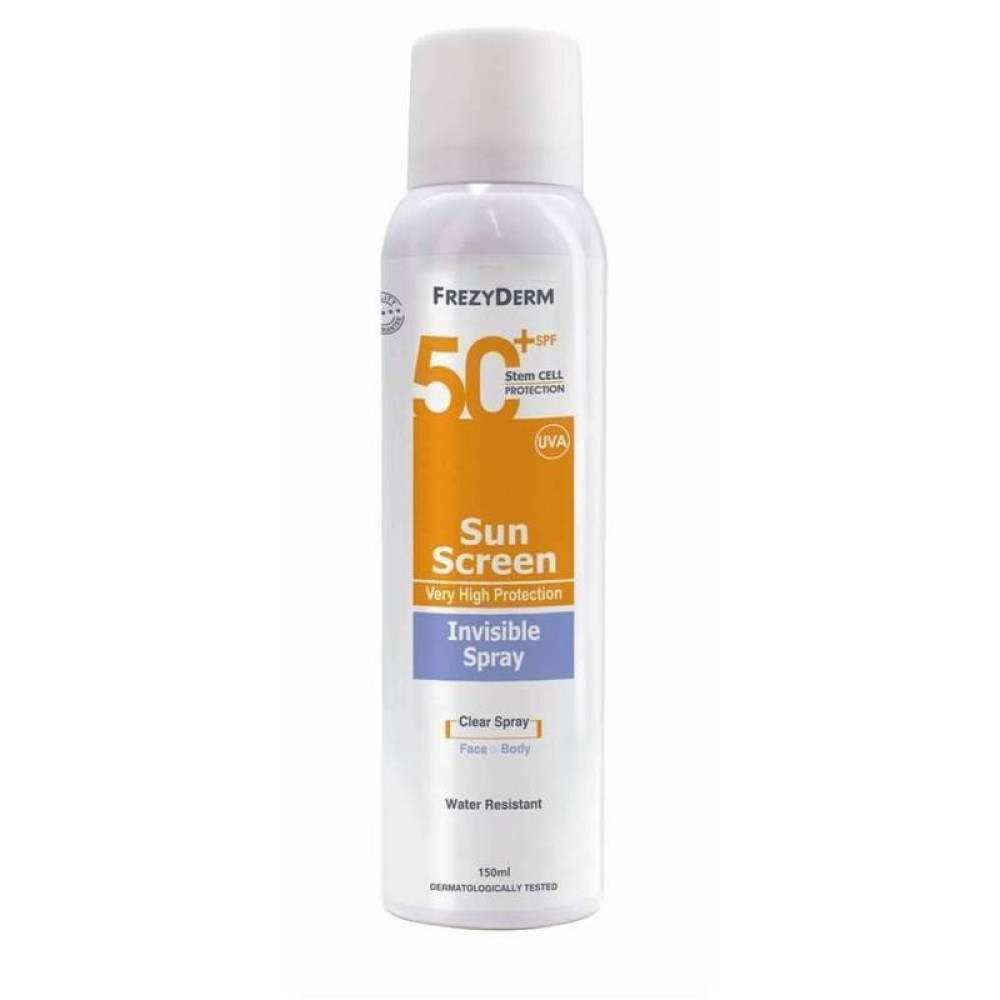 Frezyderm | Sun Screen Invisible Spray SPF50 | Αντηλιακό Διάφανο Spray Προσώπου & Σώματος |150ml