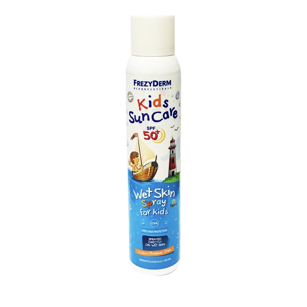 Frezyderm | Kids SunCare SPF 50 Wet Skin Spray | Αντηλιακό Σπρέϋ που Ψεκάζεται Απευθείας σε Βρεγμένο Δέρμα | 200ml