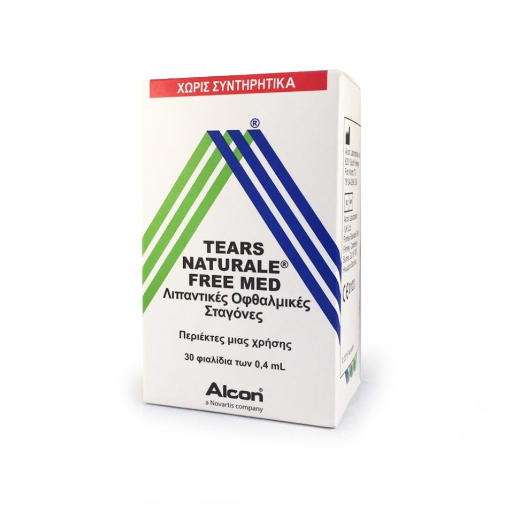 Alcon | Tears Naturale Free Med | Οφθαλμικές Σταγόνες σε Περιέκτες μιας Χρήσης | 30 x 0.4 ml