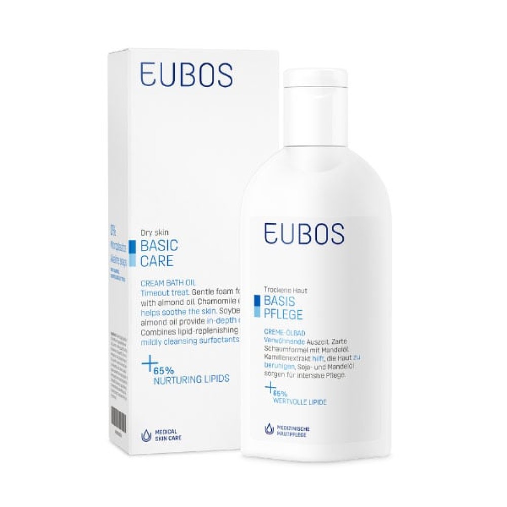 Eubos |  Cream Bath Oil | Ελαιώδες Αφρόλουτρο για τον Βαθύ Καθαρισμό του Ξηρού Δέρματος | 200ml