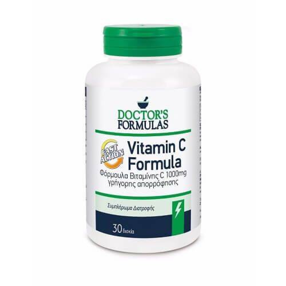 Doctor's Formulas | Vitamin C Formula Fast Action  | Φόρμουλα  Βιταμίνης C Γρήγορης Απορρόφησης 1000mg | 30 δισκία