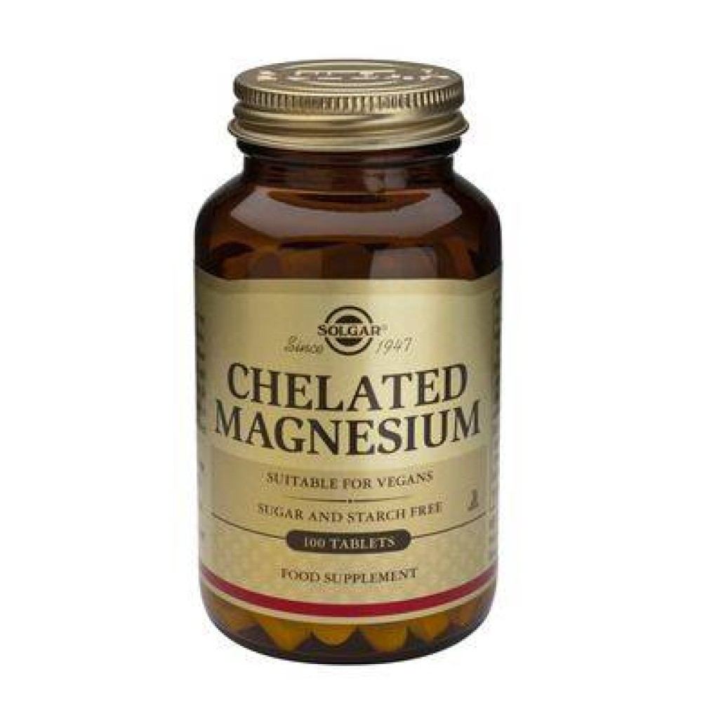 Solgar | Chelated Magnesium 100mg |Συμπλήρωμα Διατροφής Μαγνησίου | 100Tabs