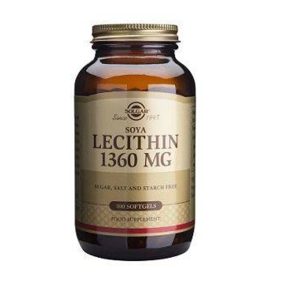 Solgar | Lecithin 1360mg  | Συμπλήρωμα Διατροφής με Λεκιθίνη Σόγιας | 100 soft caps