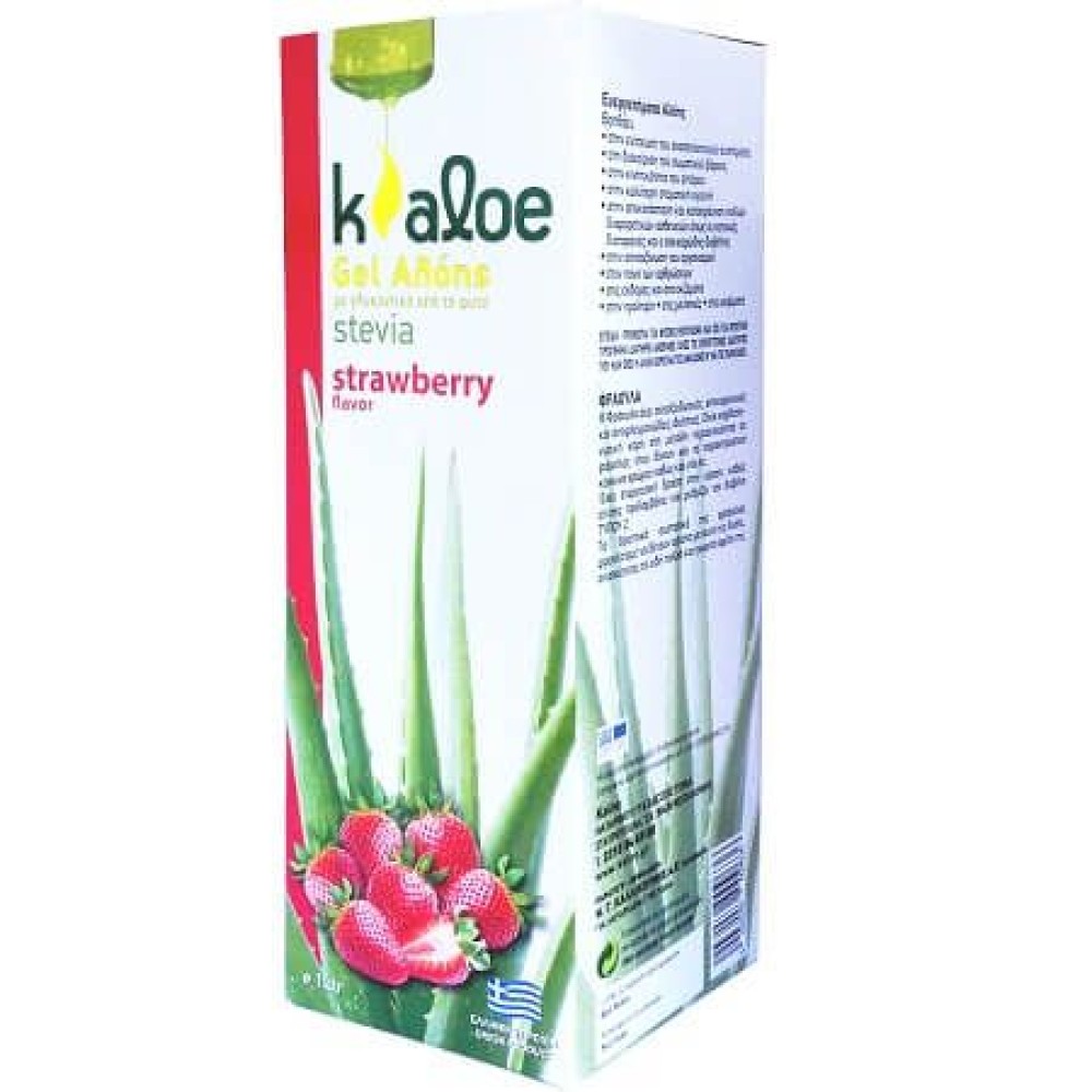 Kaloe | Aloe Vera Gel Strawberry Flavor | Φυσικός Χυμός Βιολογικής Αλόης με Φράουλα| 1lt