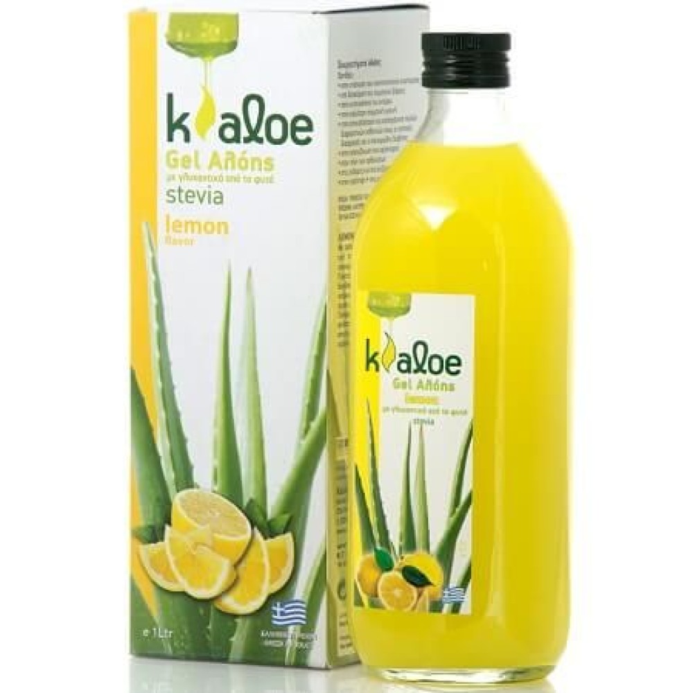 Kaloe | Aloe Vera Gel Lemon Flavor |Φυσικός Χυμός Βιολογικής Αλόης με Λεμόνι | 1lt