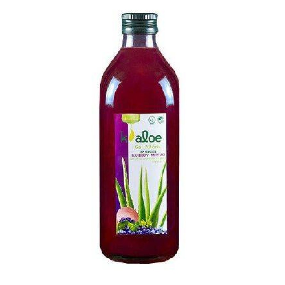 Kaloe | Aloe Vera Gel Blueberry Flavor | Φυσικός Χυμός Βιολογικής Αλόης με Μύρτιλο | 1lt