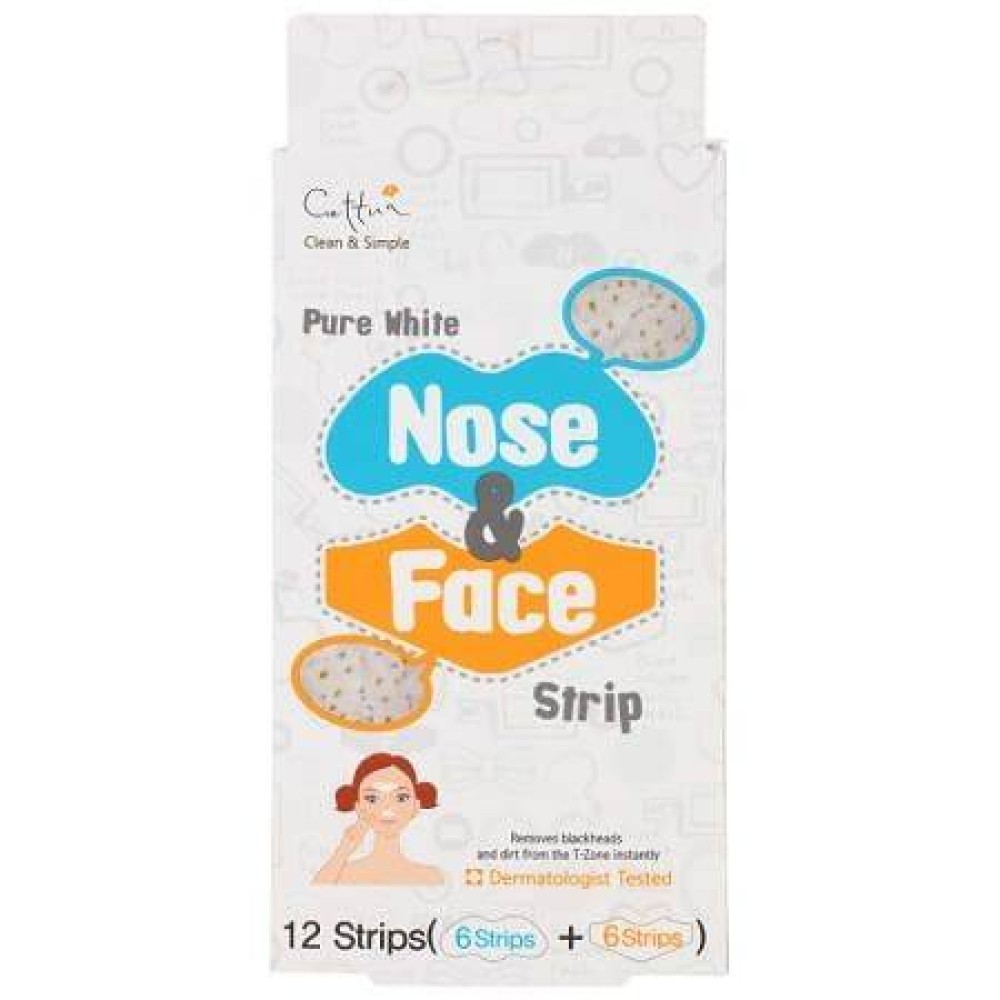 Cettua | Clean & Simple Pure White Nose & Face Επιθέματα Αφαίρεσης Λιπαρότητας & Μαύρων Στιγμάτων | 12τμχ