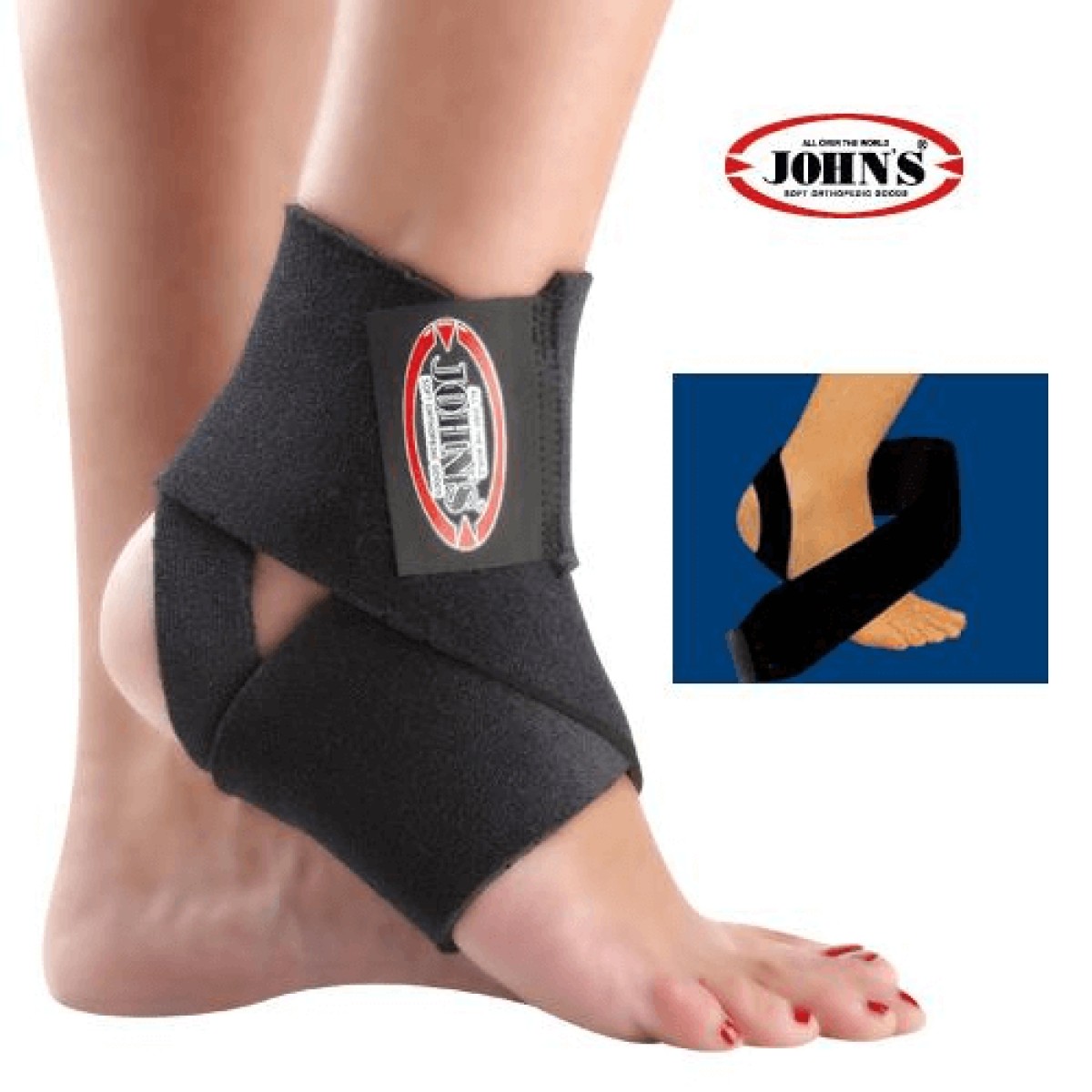 John\'s | Ankle Bandage Wrap Around 120214 | Επιστραγαλίδα  Μαύρη | 1τμχ