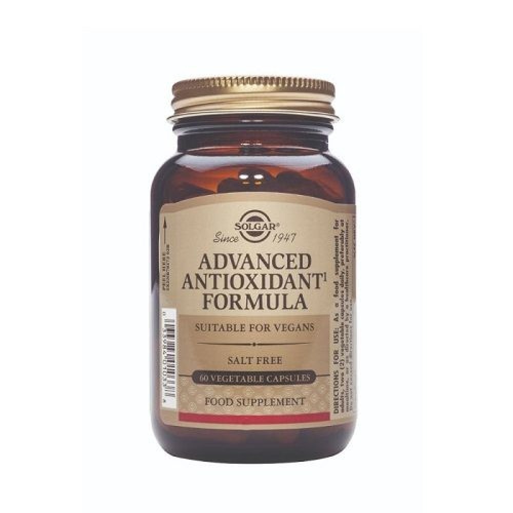 Solgar | Advanced Antioxidant Formula | Αντιοξειδωτική Φόρμουλα με Αμινοξέα, Βιταμίνες, Μέταλλα & Ιχνοστοιχεία | 60caps
