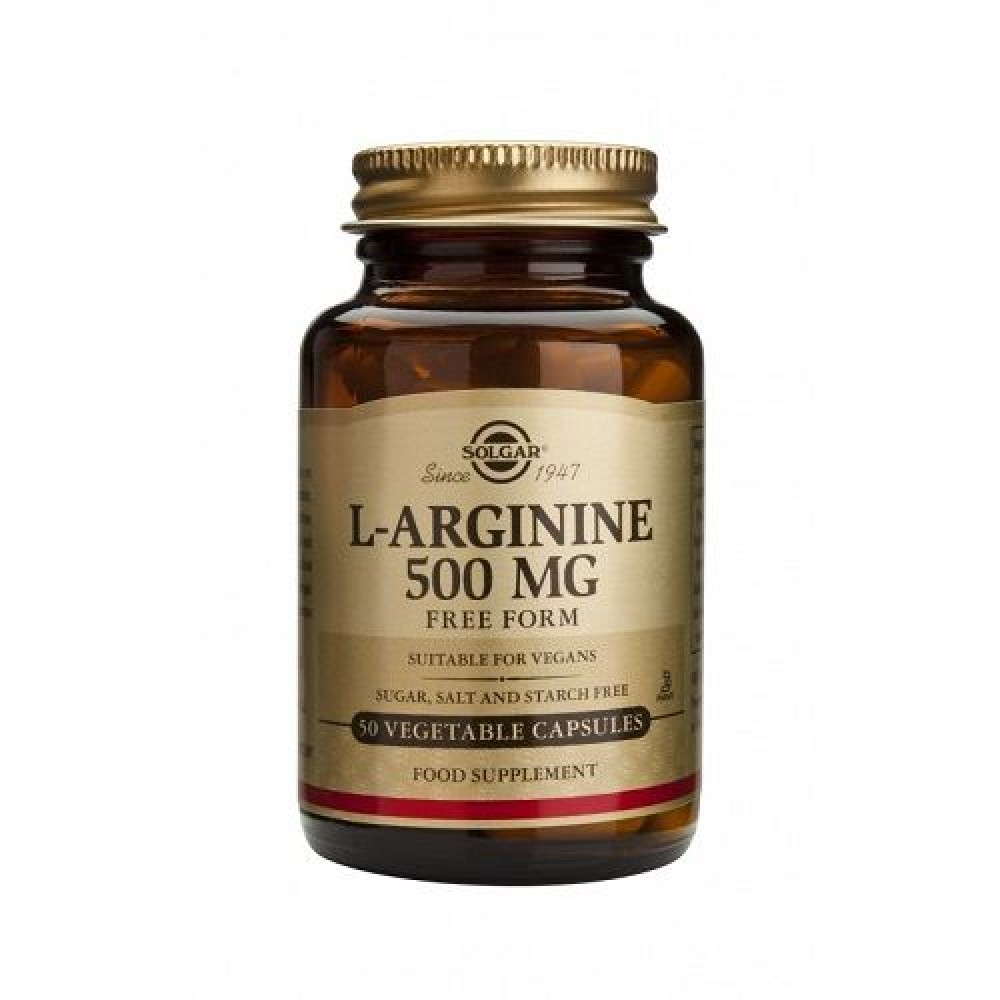 Solgar | L - Arginine 500mg | Συμπλήρωμα Διατροφής Αργινίνη | 50 veg. caps