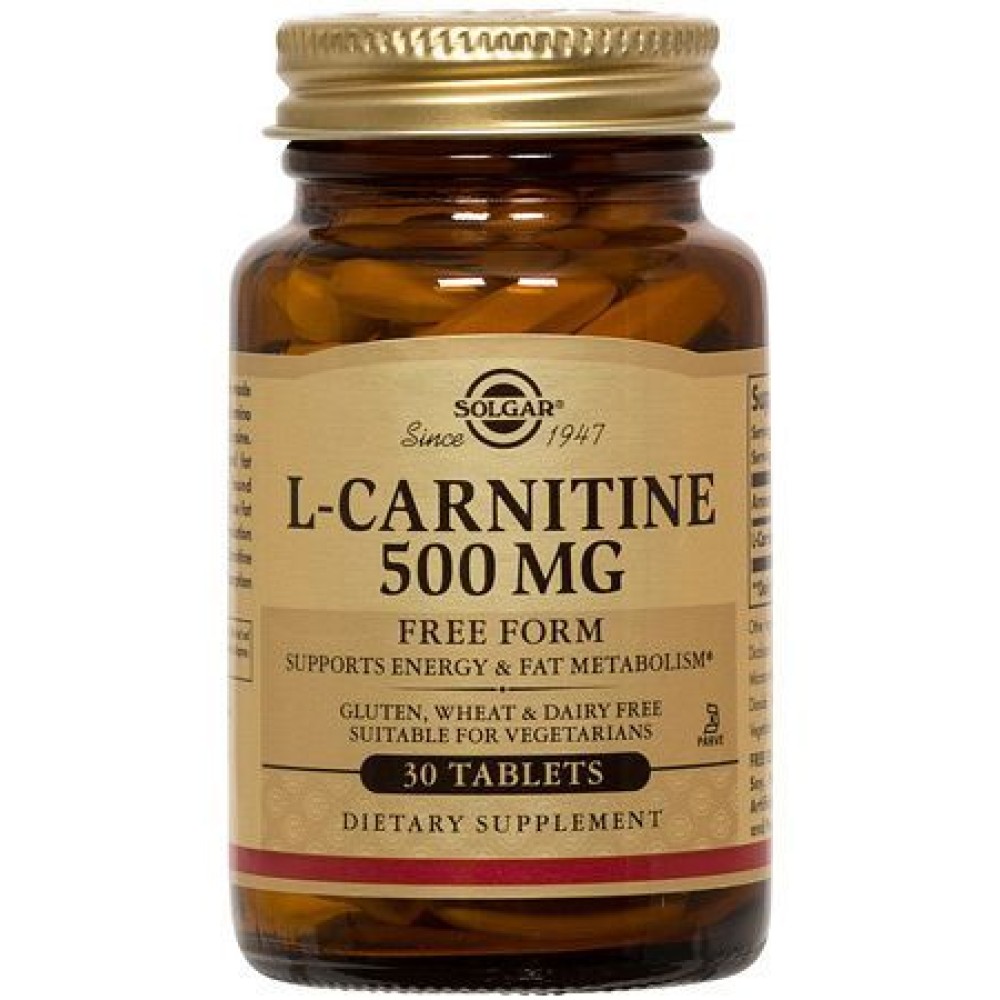 Solgar | L-Carnitine 500mg | Συμπλήρωμα Διατροφής L-Καρνιτίνη | 30tabs