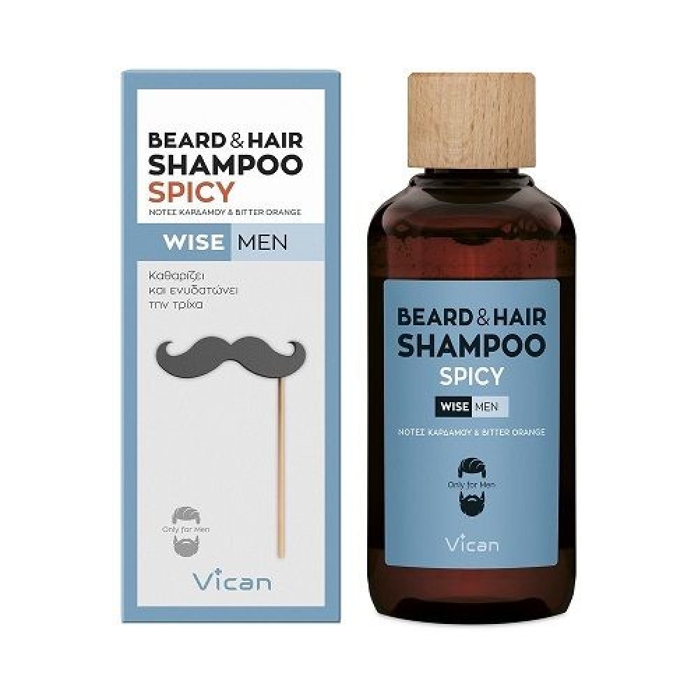 Wise Men | Beard & Hair Shampoo Spicy | Σαμπουάν για τα Μαλλιά & τη Γενειάδα | 200ml