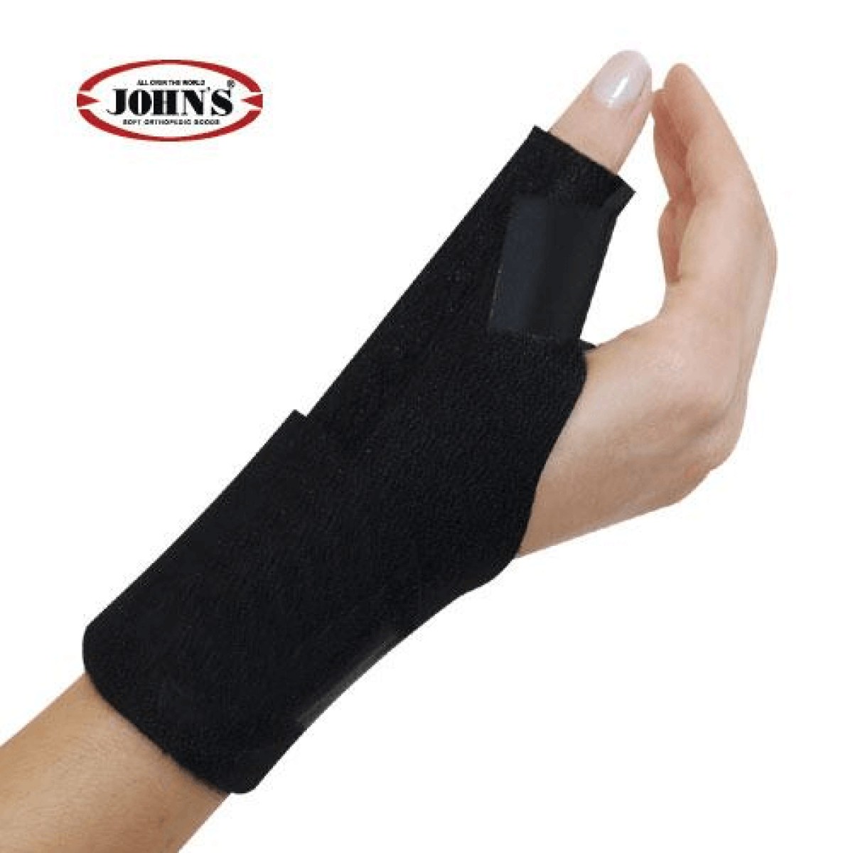 John\'s |Spika Wrist Support Wrap Around | Spika Αντίχειρα Μαύρη | 1 τμχ