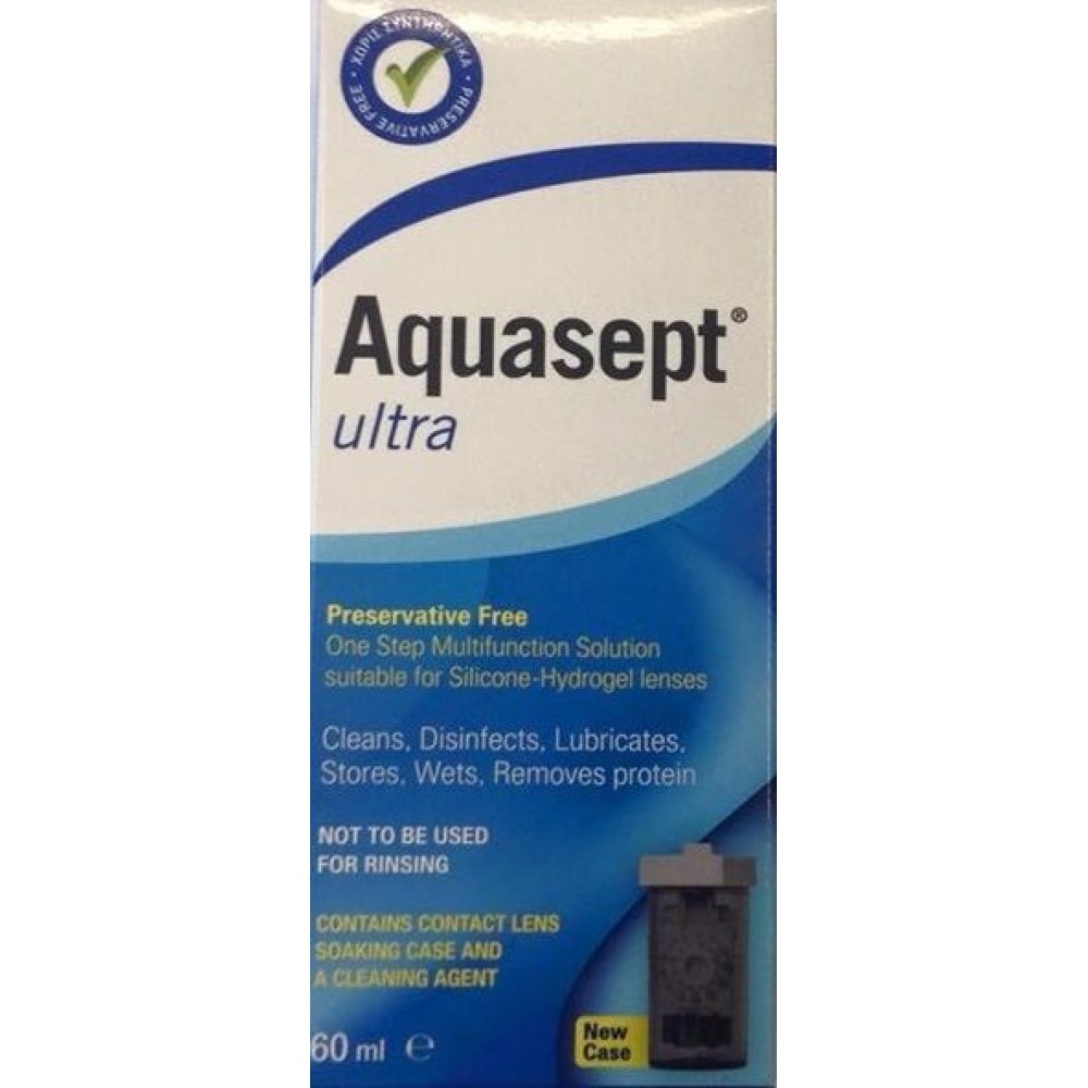 Aquasept Ultra | Υγρό Καθαρισμού Φακών Επαφής | 60ml