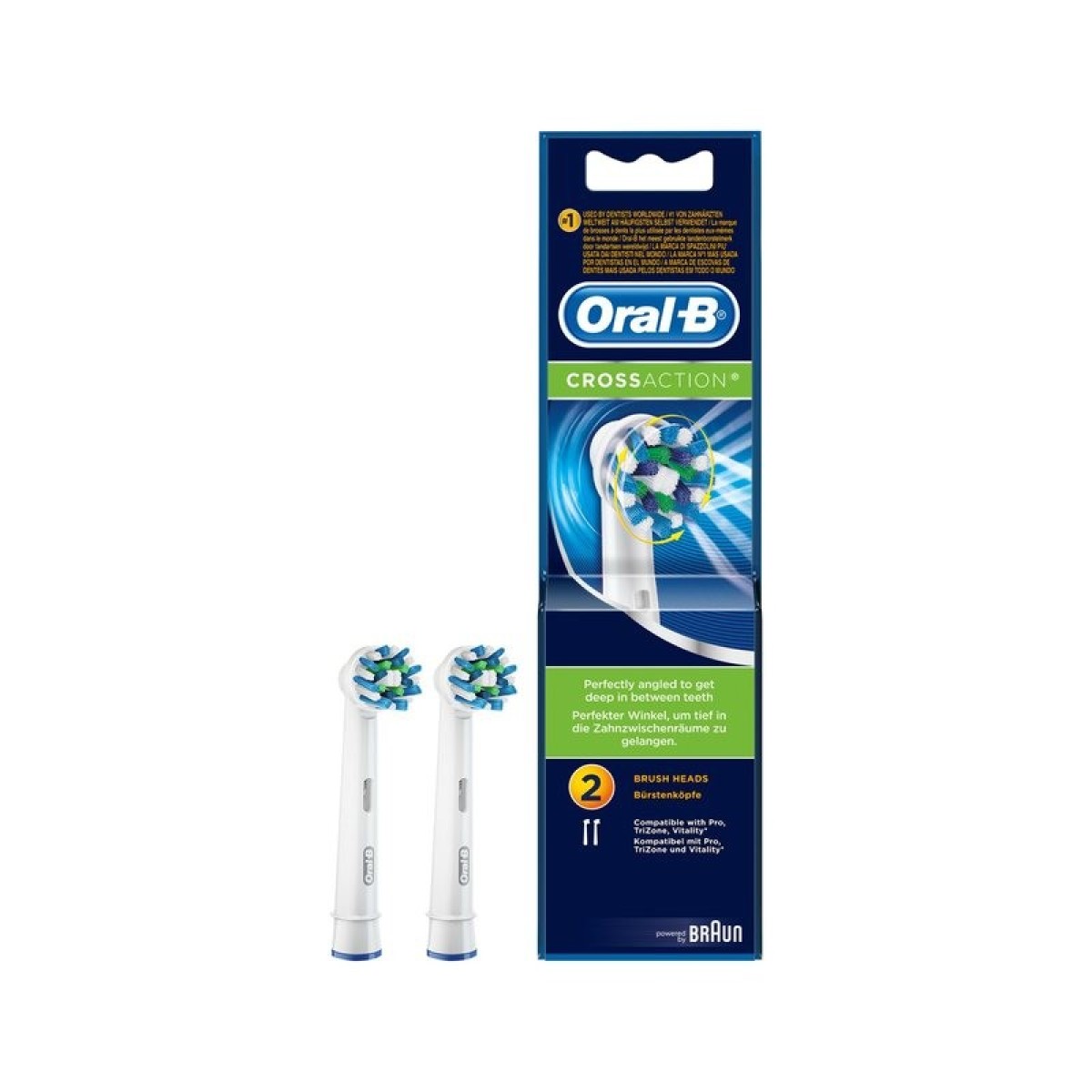 Oral-B | Ανταλλακτικές Κεφαλές Cross Action | 2 τμχ