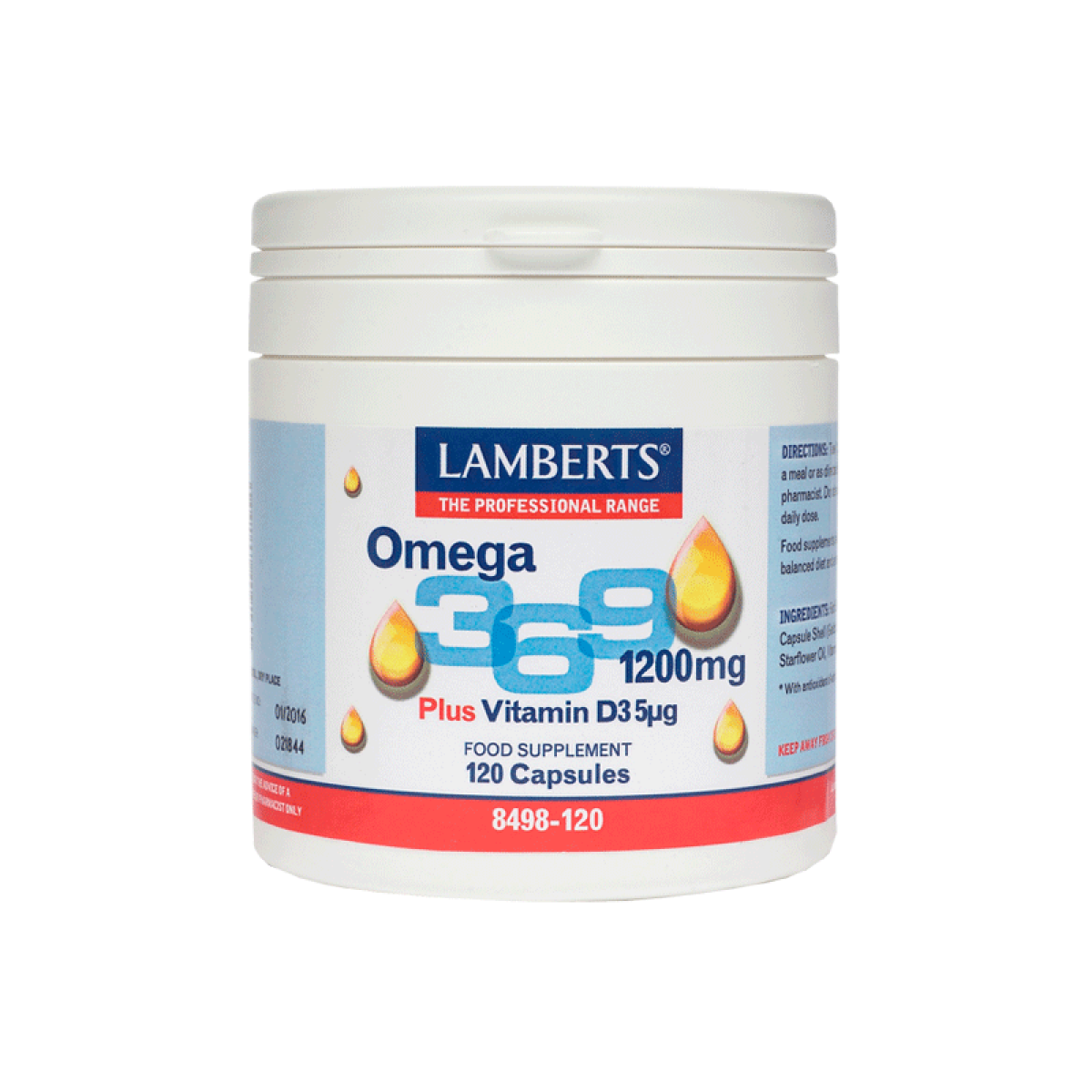 Lamberts | Omega 369,1200mg plus Vitamin D3 | 120caps