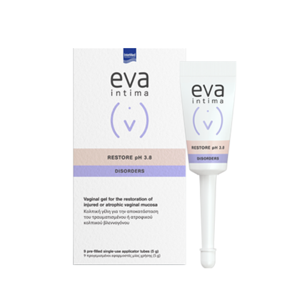 Eva Intima | Restore pH 3,8 Κολπική Γέλη για την Αποκατάσταση του Τραυματισμένου ή Ατροφικού Κολπικού Βλεννογόνου | 9x5g