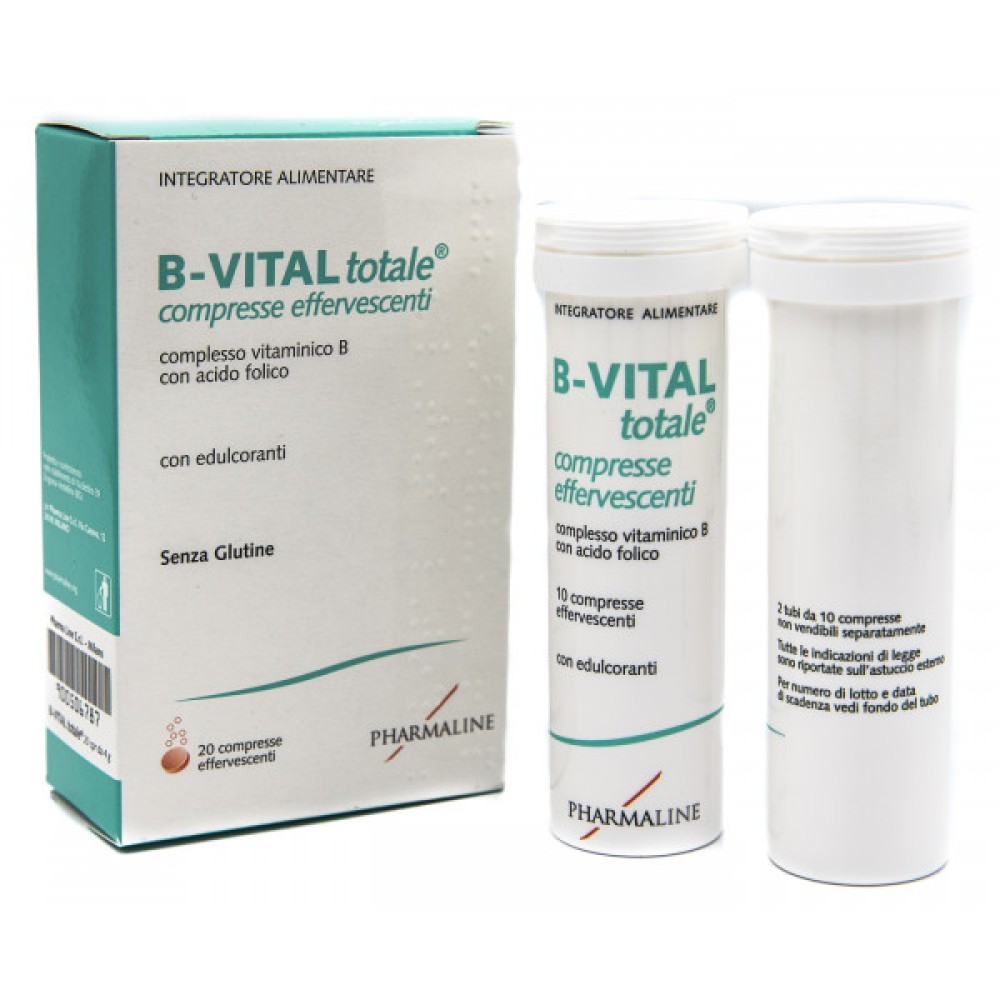 Pharmaline | B-Vital totale Σύμπλεγμα Βιταμινών B με Φολικό Οξύ | 20αναβρ.δισκία