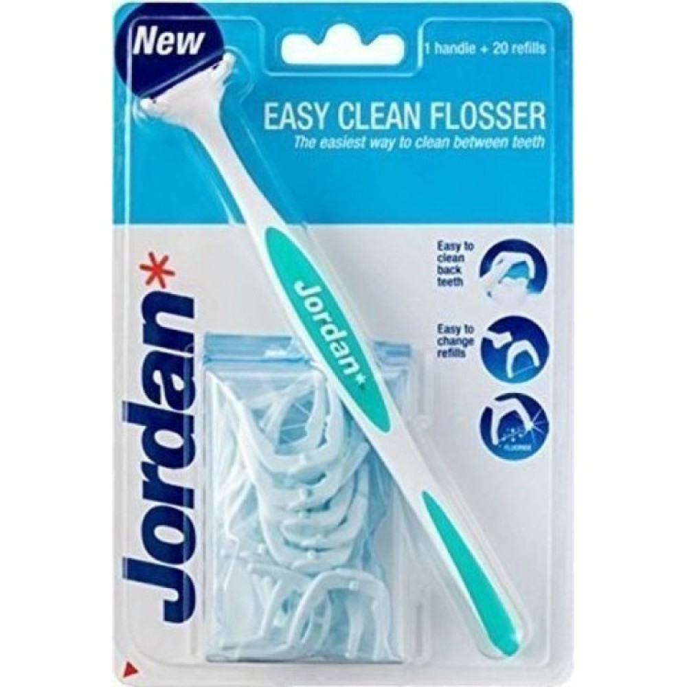 Jordan | Easy Clean Flosser Σύστημα Οδοντικού Νήματος και Λαβή & 20 Ανταλλακτικά Νήματα