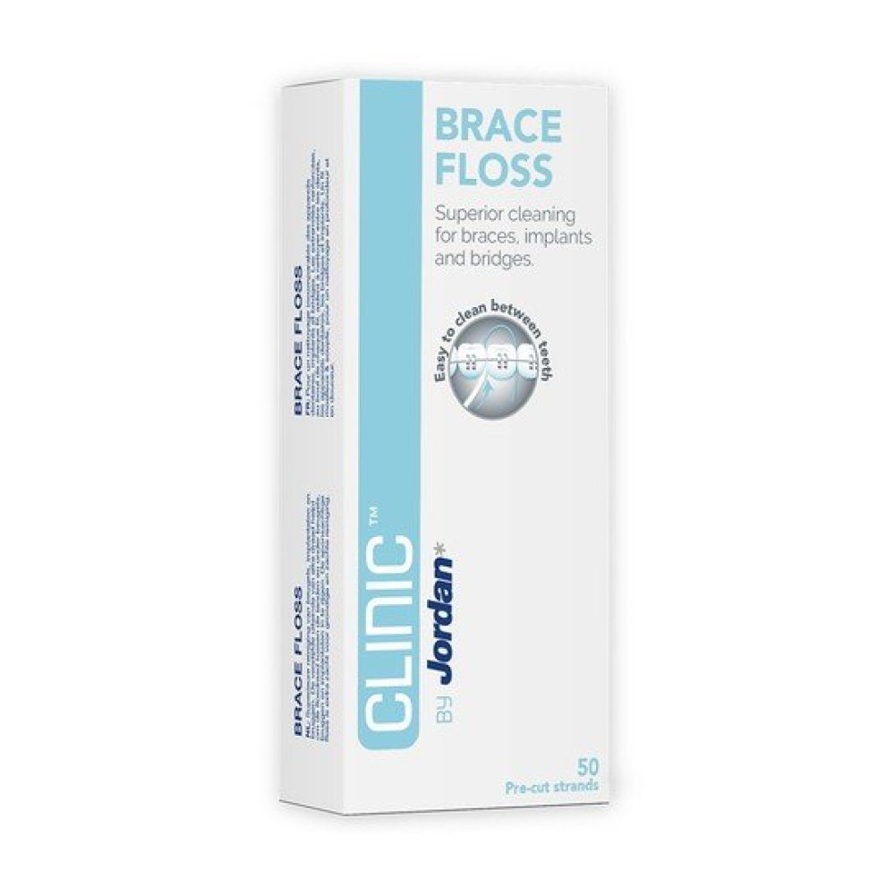Jordan Brace Floss | Οδοντικό Νήμα Κατάλληλο για Σιδεράκια,Γέφυρες και Εμφυτεύματα | 50τμχ