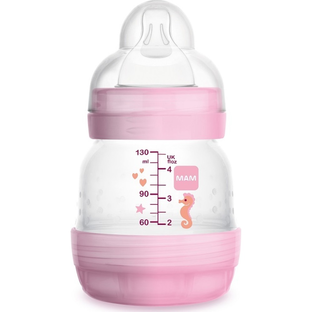 Mam | Easy Start Anti-Colic | Πλαστικό Μπιμπερό Κατά των Κολικών 0+ μηνών | Ρόζ | 130ml