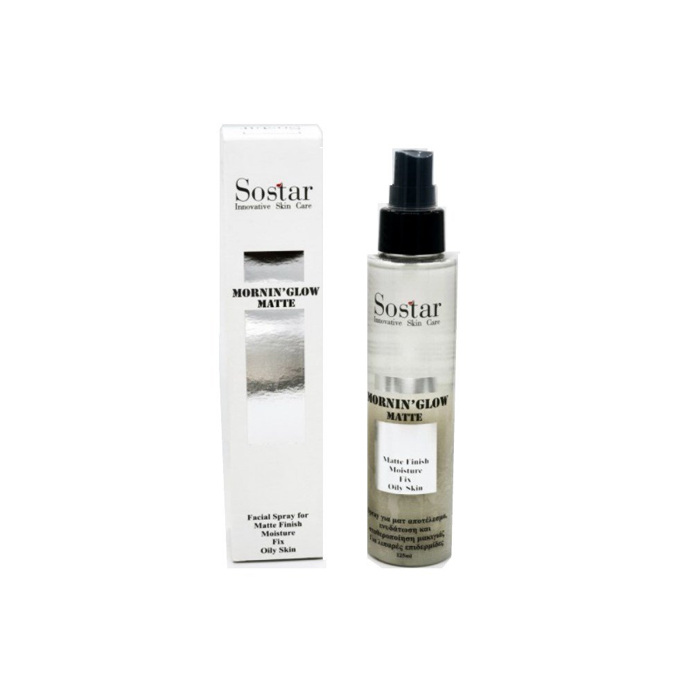 Sostar | Mornin’ Glow Matte Spray για Ματ Αποτέλεσμα, Ενυδάτωση & Σταθεροποίηση Μακιγιάζ | 125ml
