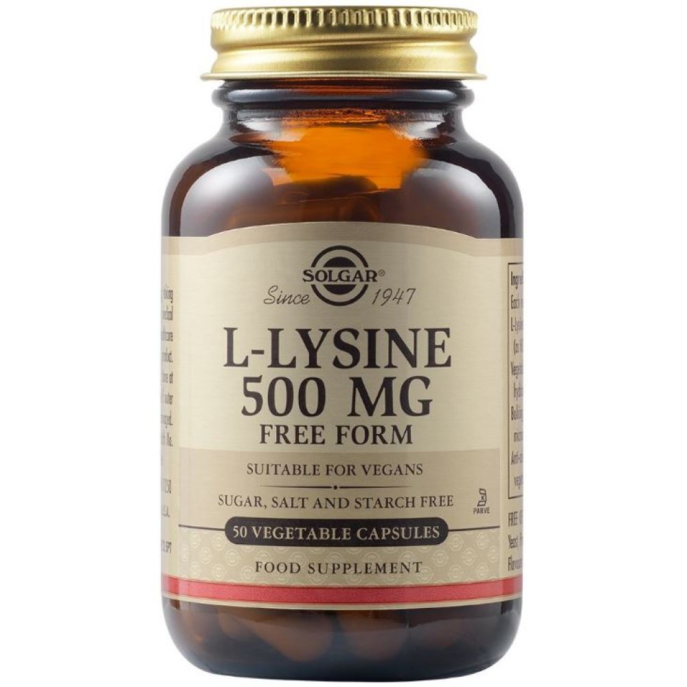 Solgar | Συμπλήρωμα Διατροφής  L-Lysine 500mg | 50veg.caps