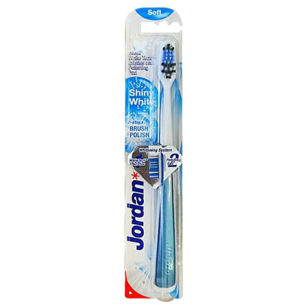 Jordan | Shiny White Οδοντόβουρτσα για Λευκά Δόντια Soft | 1τεμάχιο