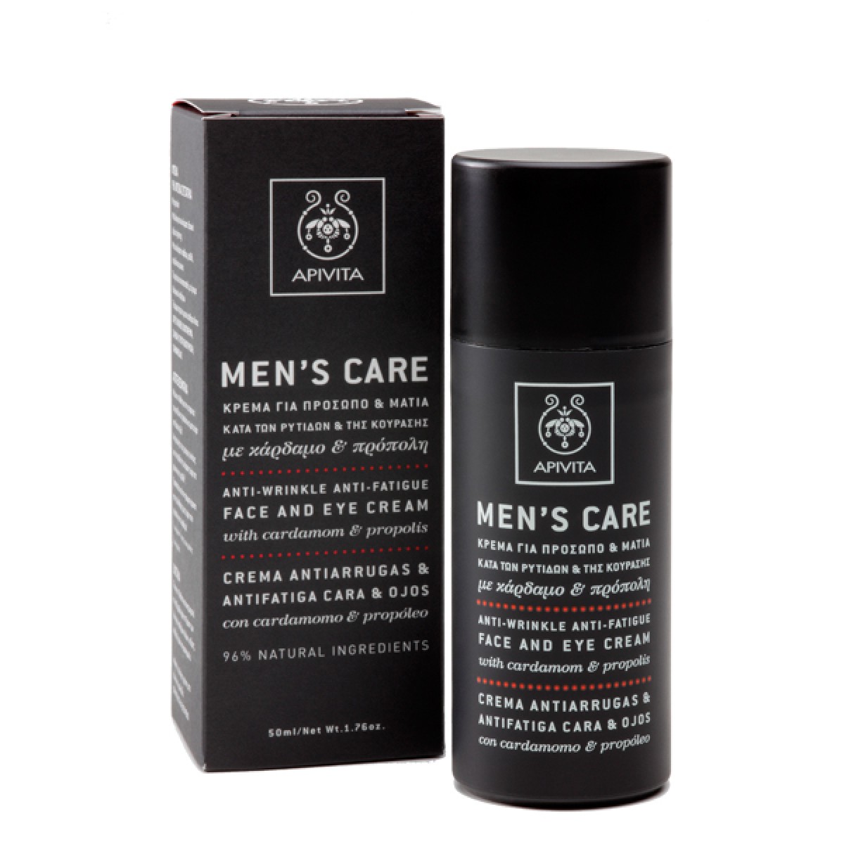 Apivita | Men’s Care Κρέμα κατά των Ρυτίδων & της Κούρασης για Πρόσωπο & Μάτια | 50ml