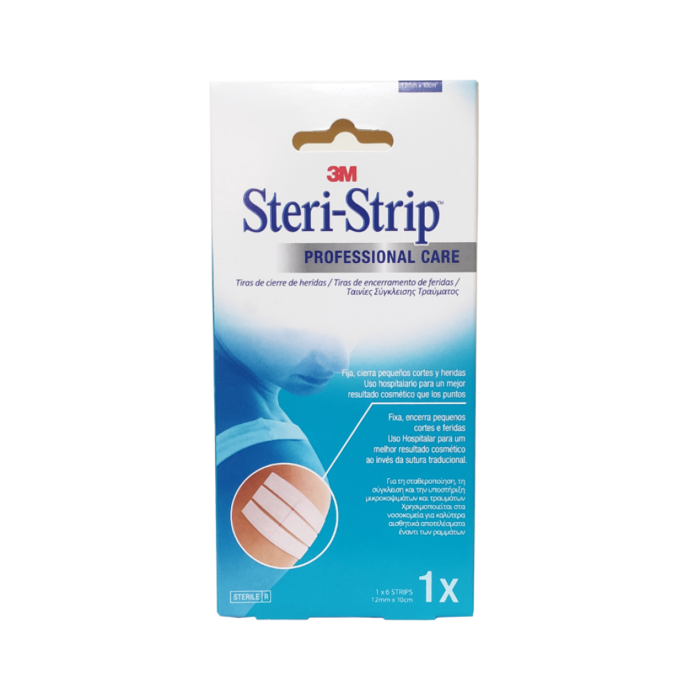 3M | Steri Strip | Ενισχυμένες Αυτοκόλλητες Ταινίες Σύγκλεισης Δέρματος | 12mm x 10cm | 1τεμ