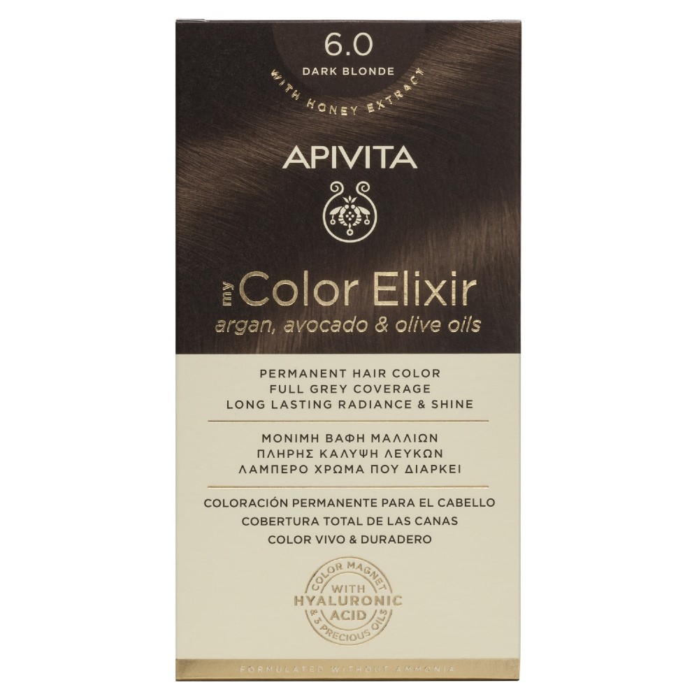 Apivita | My Color Elixir Μόνιμη Βαφή Μαλλιών No 6.0 Ξανθό Σκούρο | 50ml
