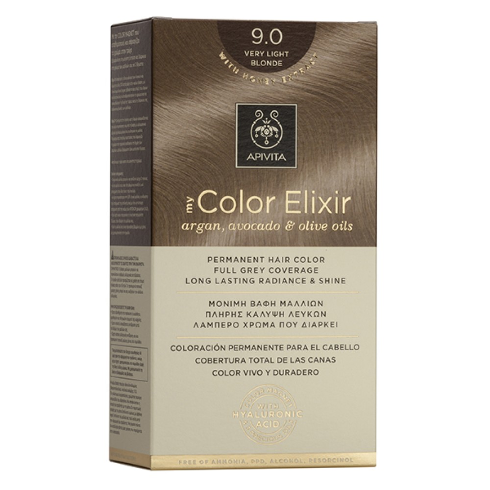Apivita | My Color Elixir Μόνιμη Βαφή Μαλλιών No 9.0 Ξανθό πολύ Ανοιχτό | 50ml