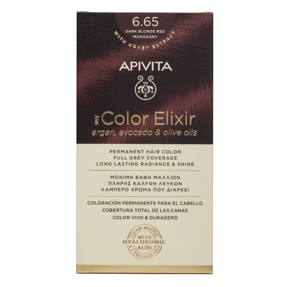 Apivita | My Color Elixir Μόνιμη Βαφή Μαλλιών No 6.65 Έντονο Κόκκινο | 50ml