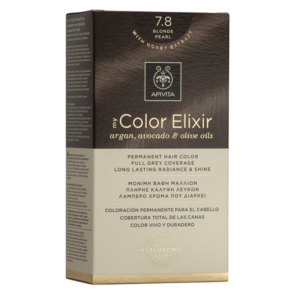 Apivita | My Color Elixir Μόνιμη Βαφή Μαλλιών No 7.8 Ξανθό Περλέ | 50ml