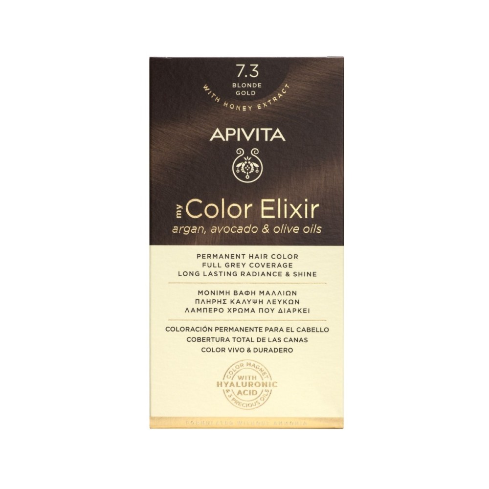 Apivita | My Color Elixir Μόνιμη Βαφή Μαλλιών No 7.3 Ξανθό Μελί | 50ml