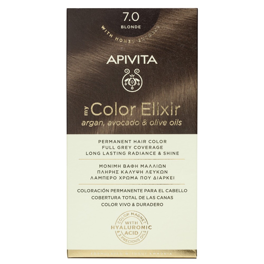 Apivita | My Color Elixir Μόνιμη Βαφή Μαλλιών No 7.0 Ξανθό | 50ml