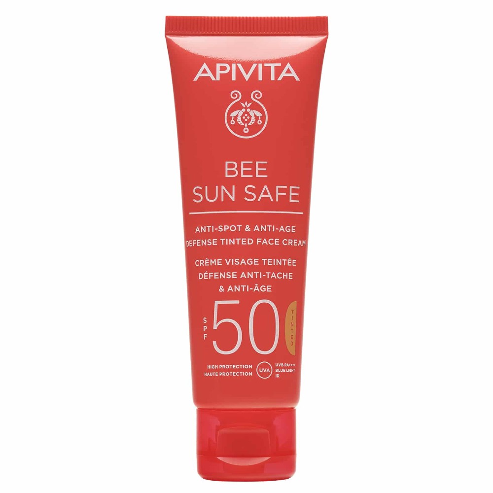 Apivita | Bee Sun Safe Αντηλιακή Κρέμα Προσώπου κατά των Πανάδων & των Ρυτίδων με Χρώμα SPF50 | 50ml