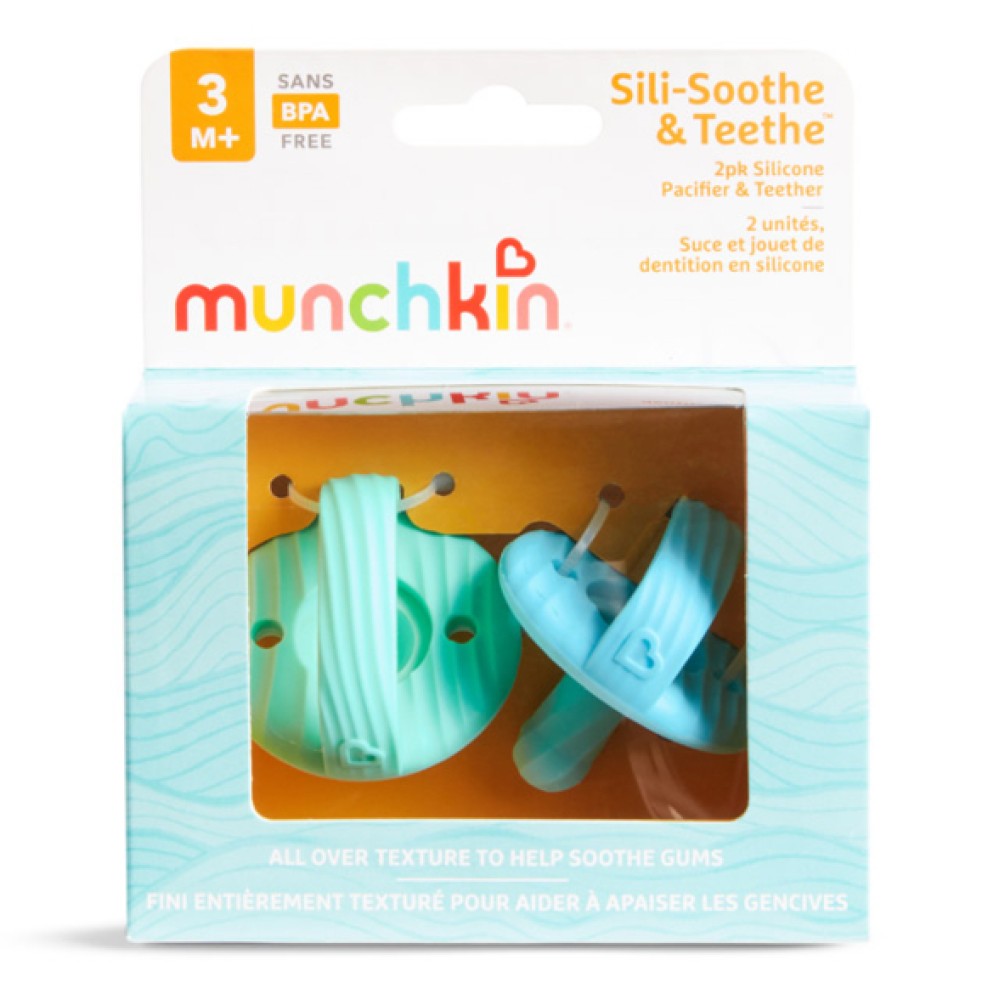Munchkin | Sili-Soothe & Teethe Πιπίλες 3+ Μπλε-Πράσινο | 2τμχ
