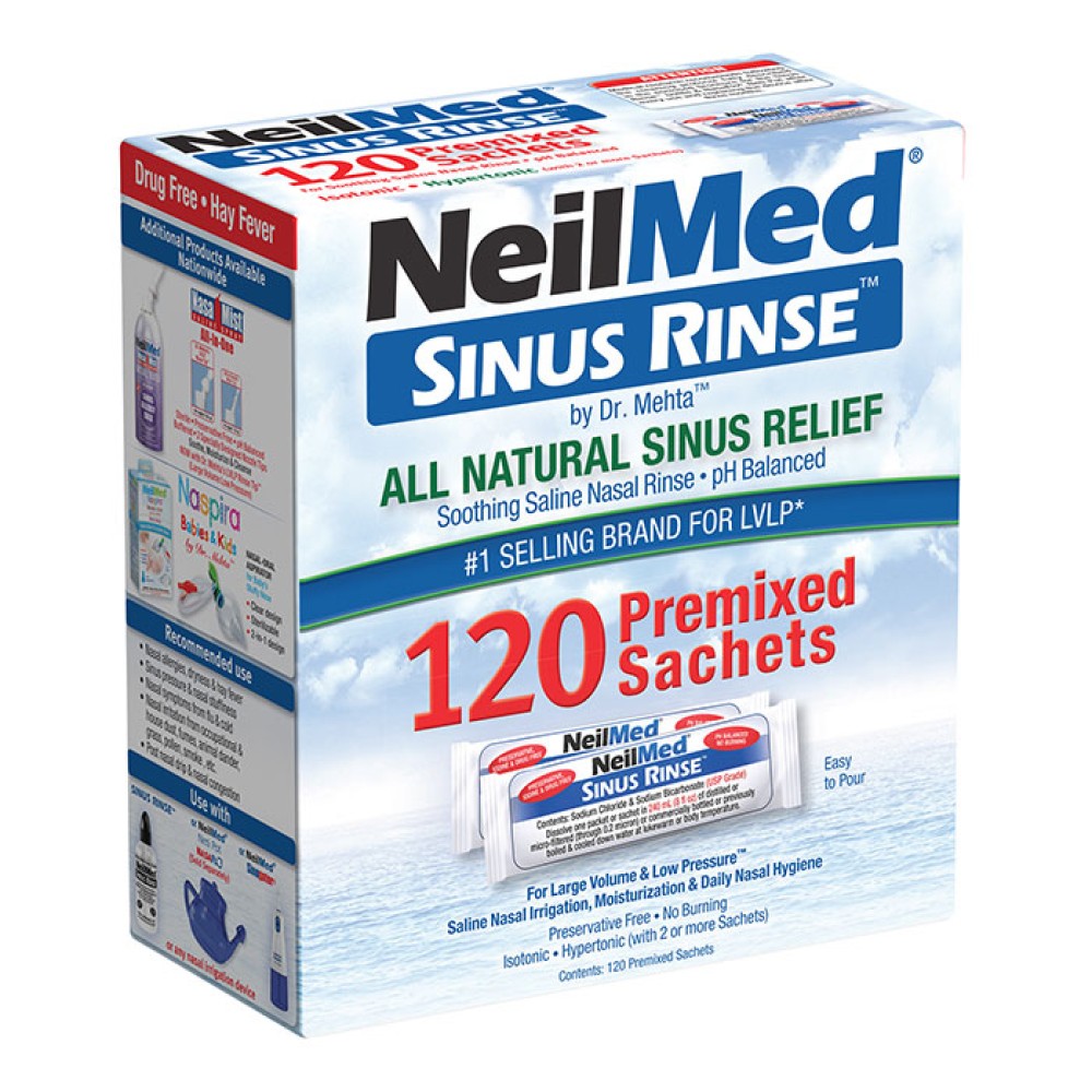 Neilmed | Sinus Rinse | Συστημα Ρινικων Πλυσεων Για Ενηλικες | 120 Φακελάκια