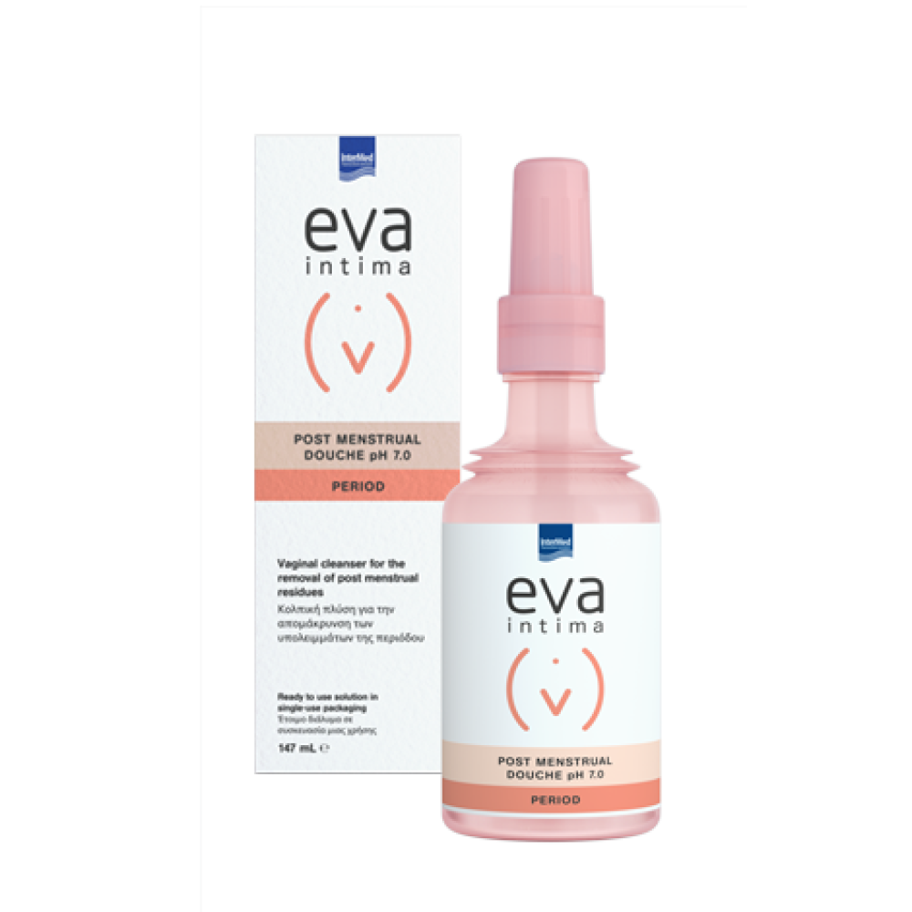 Eva Intima | Post Menstrual Douche pH 7.0 Κολπική Πλύση για Απομάκρυνση των Υπολειμμάτων μετά το Τέλος της Εμμήνου Ρύσεως | 147ml