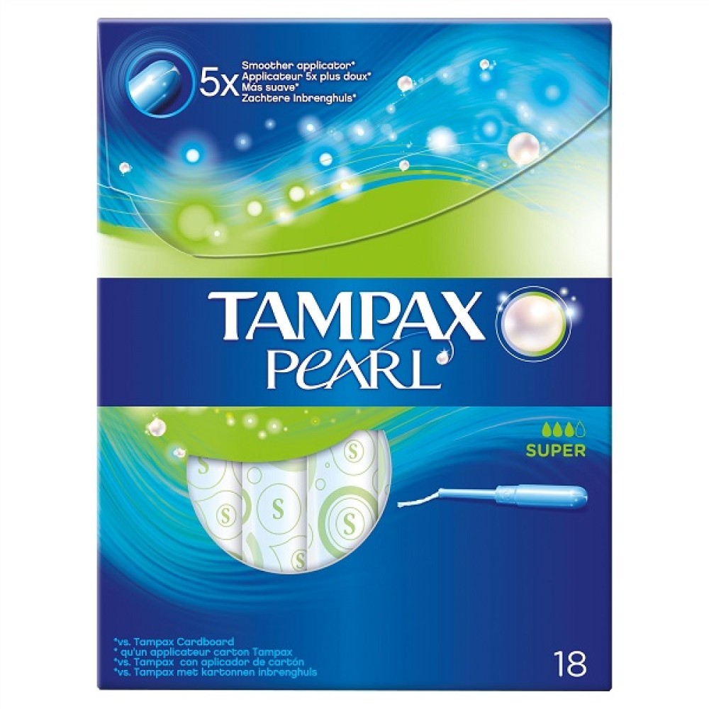 Tampax | Pearl Super Ταμπόν με Απλικατέρ Υψηλής Απορροφητικότητας | 18 ταμπόν