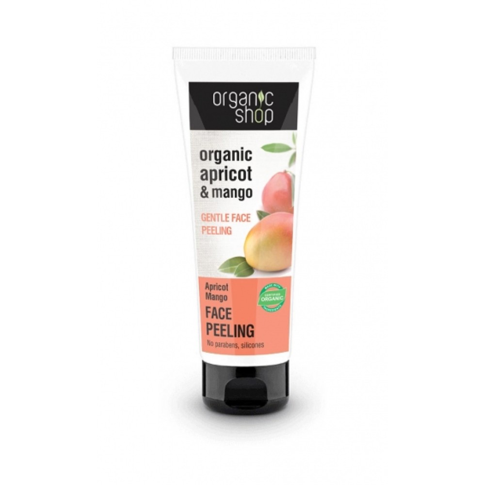 Organic Shop | Face Peeling Apricot Mango Απαλή Καθαριστική Μάσκα Peeling Προσώπου Βερίκοκο & Μάνγκο | 75ml
