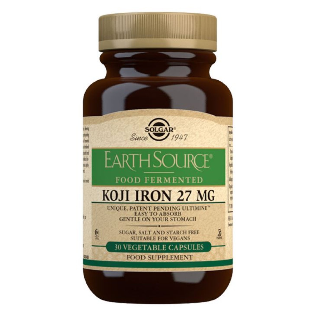 Solgar | Συμπλήρωμα Διατροφής Earth Source Koji Iron 27mg | 30veg.caps